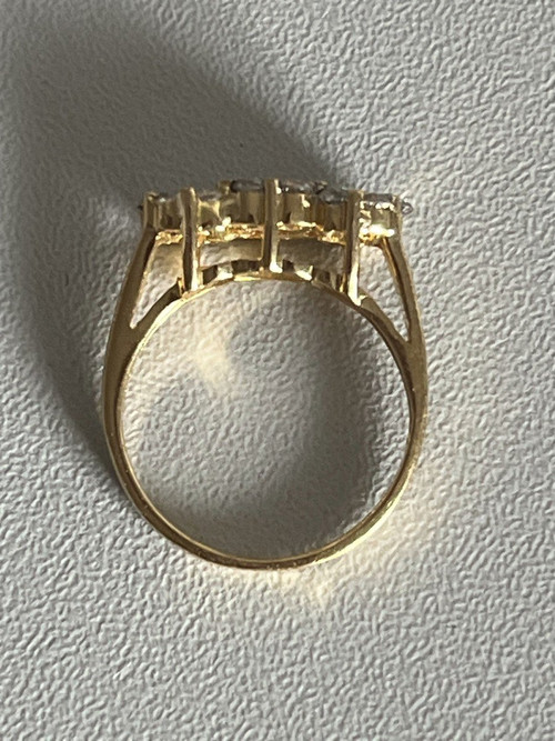 5208- Bague Jarretière Or Jaune Diamants