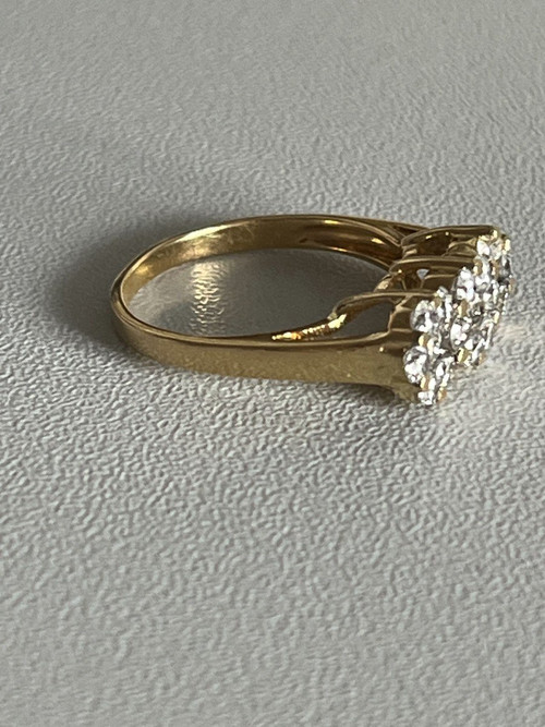 5208- Bague Jarretière Or Jaune Diamants