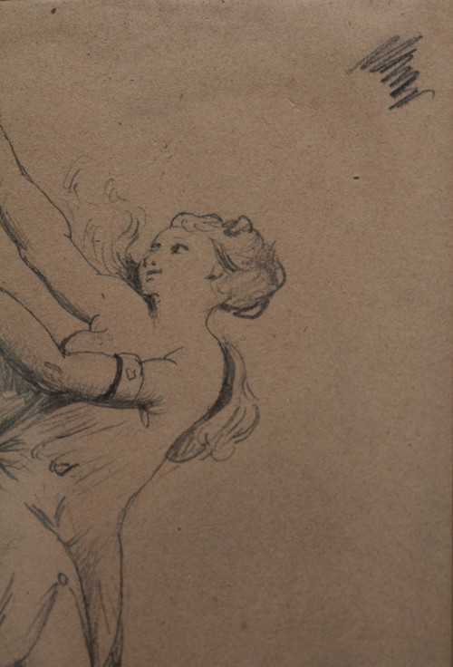 Drawing 'Allegory of Truth' signed Germain Ribot (1845-1893) with dedication "To my friend Dreyfus"