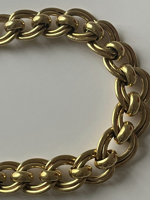 5301- Collier Or Jaune Doubles Maillons
