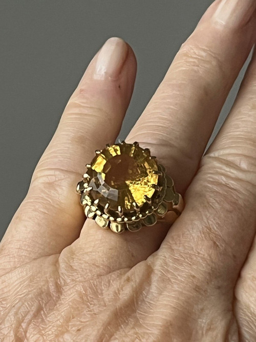 5302- Bague Or Jaune Citrine