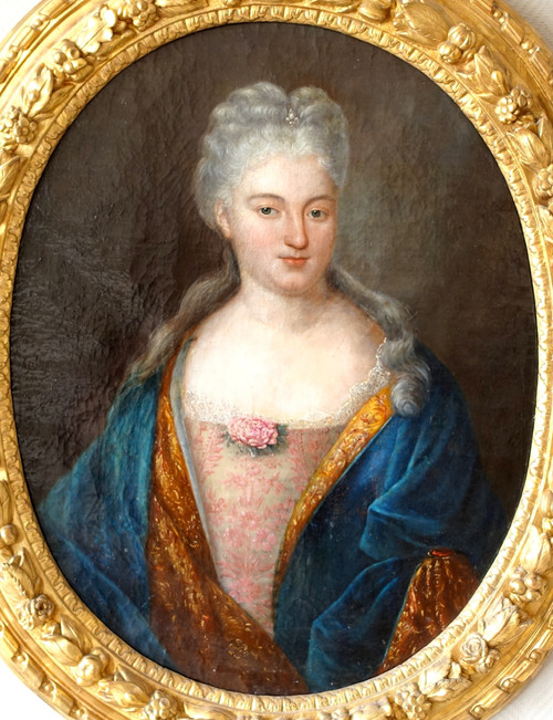 French school of the 18th century, large portrait of Princess of the Blood, Louis XIV period around 1700