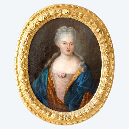 French school of the 18th century, large portrait of Princess of the Blood, Louis XIV period around 1700