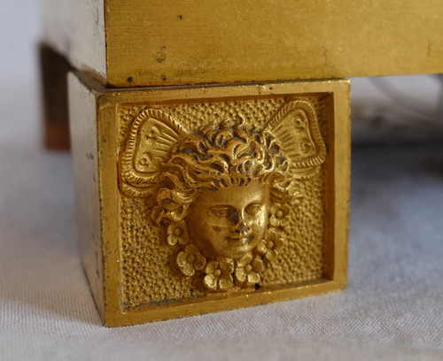 Orologio terminale in bronzo cesellato e dorato epoca Restaurazione Impero Primavera - 35,5 cm