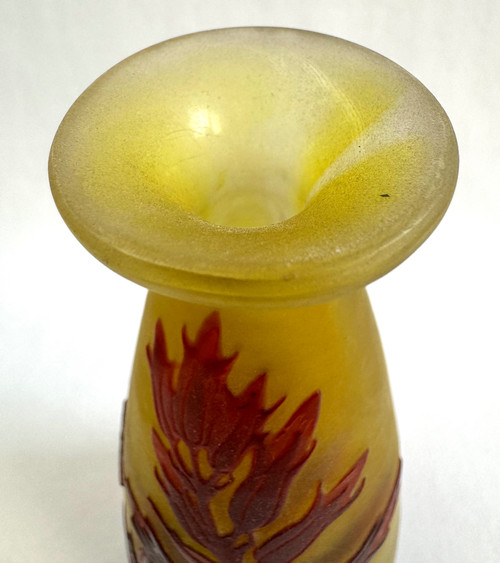 Gallé - Vase Decorated with Red Flowers