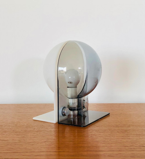 Lampada SIRIO bianco-grigia di Brazzoli & Lampa per Guzzini, Italia anni '70