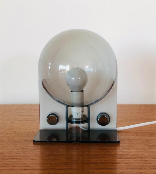 Lampada SIRIO bianco-grigia di Brazzoli & Lampa per Guzzini, Italia anni '70