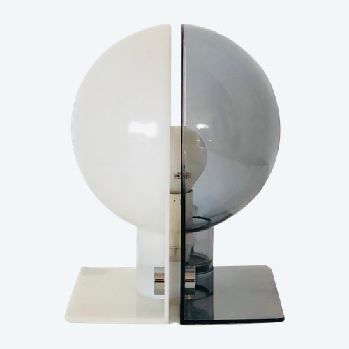 Lampada SIRIO bianco-grigia di Brazzoli & Lampa per Guzzini, Italia anni '70