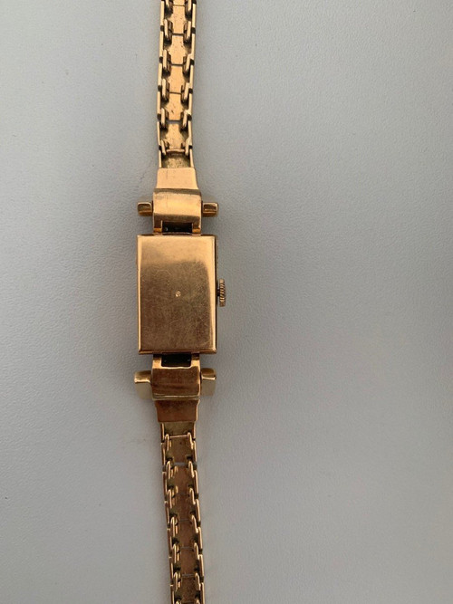 1767- Montre Dame Certina Or Jaune Platine Diamants
