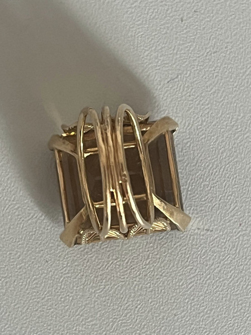5359- Anello con citrino in filo d'oro giallo da 40 carati