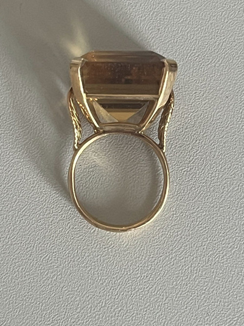 5359- Anello con citrino in filo d'oro giallo da 40 carati