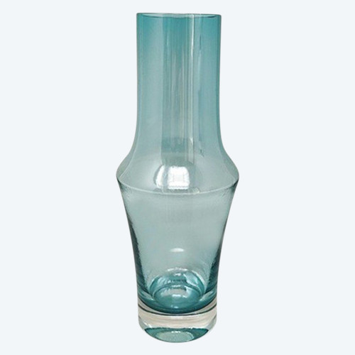 1970s Astonishing Light Blue Vase #1376 by Tamara Aladin Vase for Riihimaki/Riihimaen Lasi Oy
