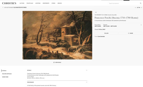 Winterlandschaft, Francesco Foschi (Ancona, 1710 - Rom, 1780) Zuschreibbar