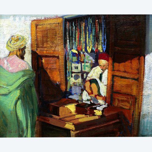 José CRUZ-HERRERA, Lively store in the Medina of Fez