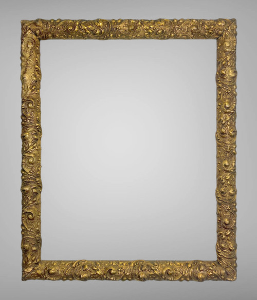 ANCIENT 19th CENTURY FRAME IN WOOD AND GILDED STUC FOR PAINTING 41.5 CM X 33 CM