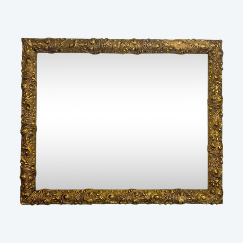ANCIENT 19th CENTURY FRAME IN WOOD AND GILDED STUC FOR PAINTING 41.5 CM X 33 CM