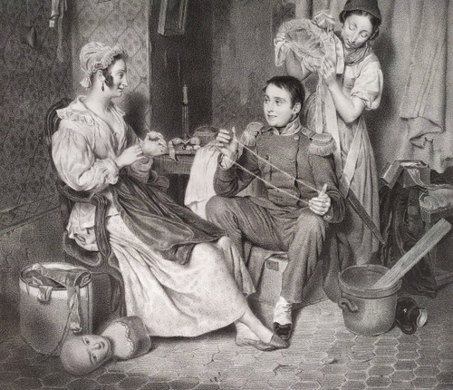 Scene De Genre Selbstgefälligkeit Lithographie Durch Lafosse 9.