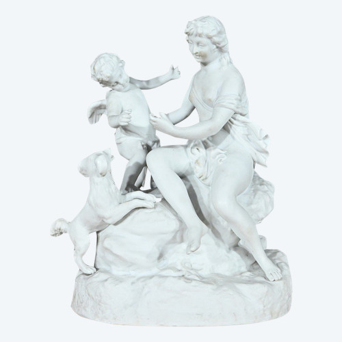 Scultura in biscuit "Venere e Amore" - Fine XIX secolo