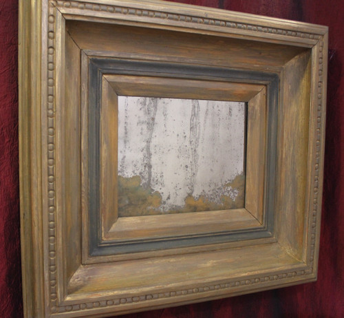 Coppia di dipinti di paesaggi astratti, specchi, 50 X 54 Cm