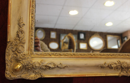 Antique Rectangle Mirror, Gilding and Patina, Mercury Ice 78 X 106 Cm
