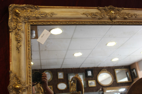 Antique Rectangle Mirror, Gilding and Patina, Mercury Ice 78 X 106 Cm