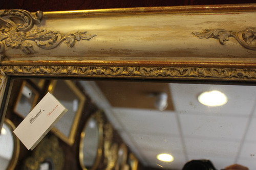 Antique Rectangle Mirror, Gilding and Patina, Mercury Ice 78 X 106 Cm