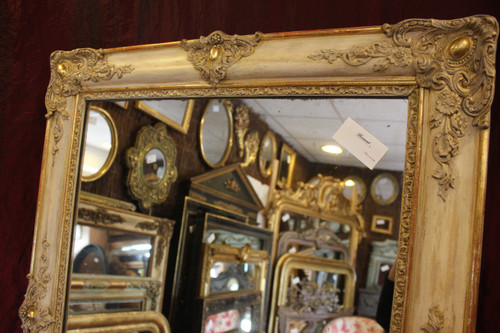 Antique Rectangle Mirror, Gilding and Patina, Mercury Ice 78 X 106 Cm