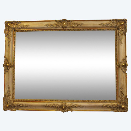 Antique Rectangle Mirror, Gilding and Patina, Mercury Ice 78 X 106 Cm
