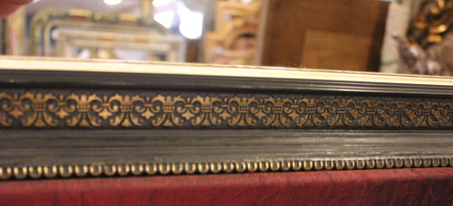 69 X 80 Cm, Miroir Rectangle Napoléon III, Noir Et Or 