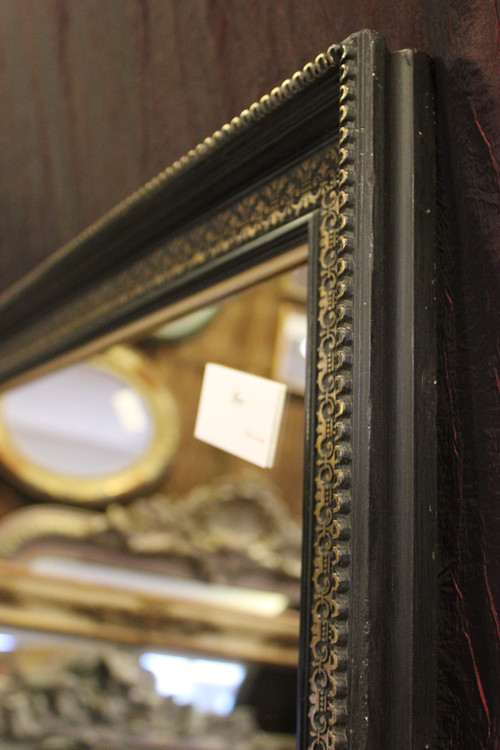 69 X 80 Cm, Miroir Rectangle Napoléon III, Noir Et Or 