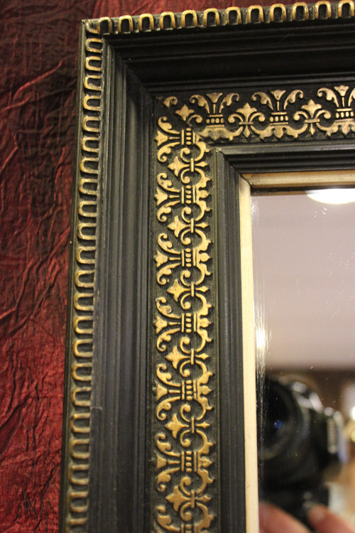 69 X 80 Cm, Miroir Rectangle Napoléon III, Noir Et Or 