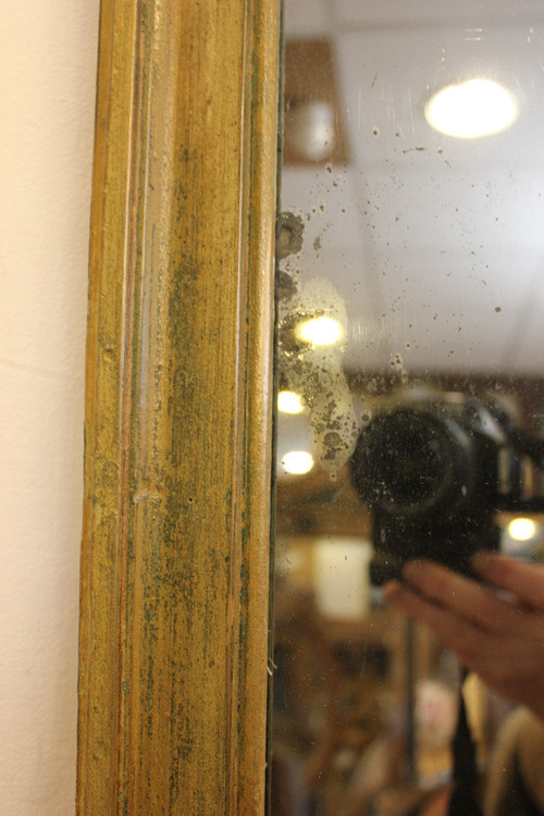 Antique Rectangle Mirror, Green Patina, Mercury Ice, 71 X 97 Cm