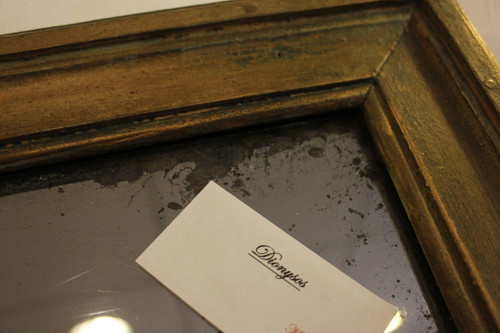 Antique Rectangle Mirror, Green Patina, Mercury Ice, 71 X 97 Cm
