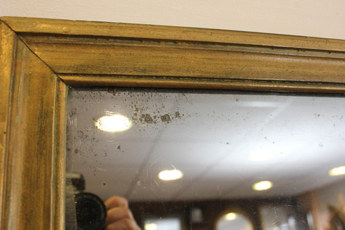 Antique Rectangle Mirror, Green Patina, Mercury Ice, 71 X 97 Cm
