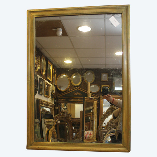 Antique Rectangle Mirror, Green Patina, Mercury Ice, 71 X 97 Cm