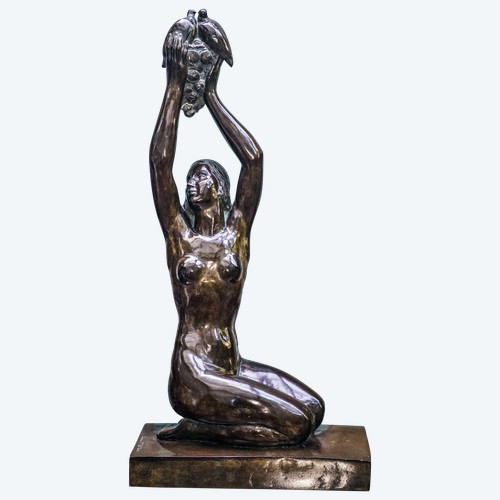 Gilbert PRIVAT "Vénus aux colombes et aux raisins" , BRONZE ART DÉCO 1927, fondeur SUSSE