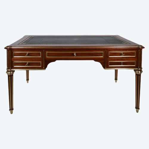 Bureau Plat à Tirettes Style Louis XVI Fin XIXe Siècle