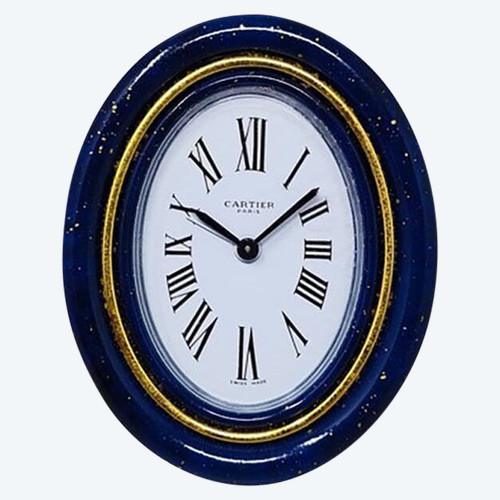 Pendulette de réveil Cartier des années 1980. Fabriqué en Suisse