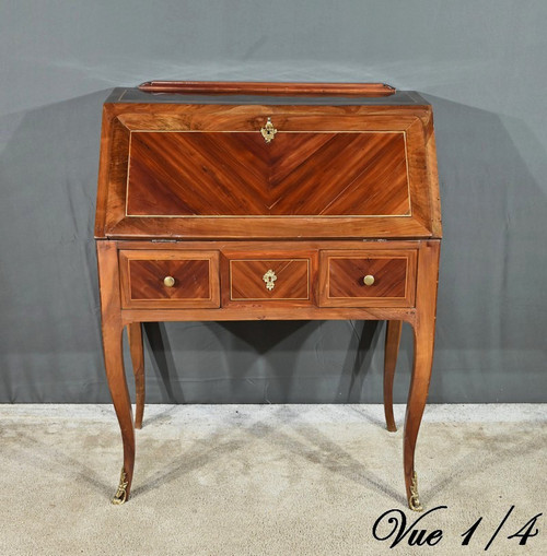 Sloping desk in Plum and Walnut, Louis XV - 18th century