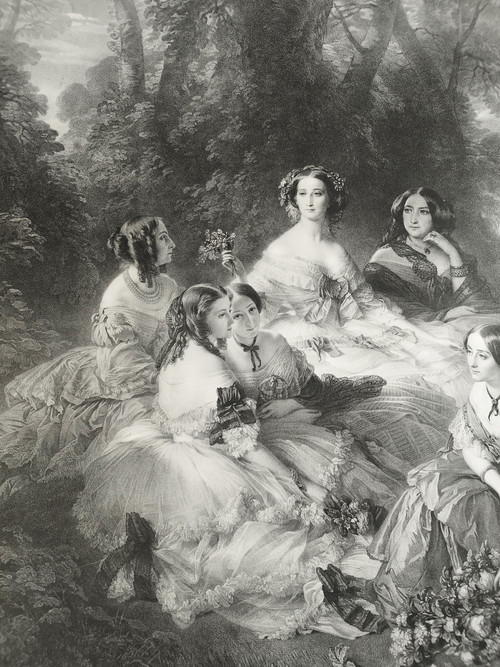 Empress Eugénie  Lithograph After Winterhalter 19th Century Old Print