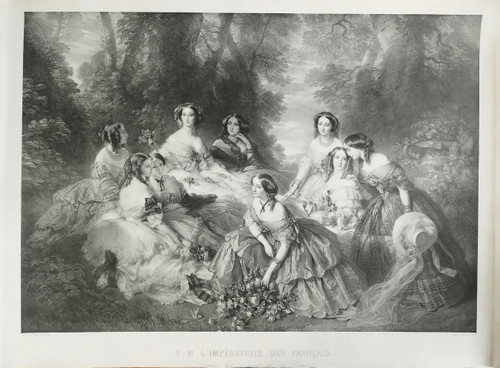 Empress Eugénie  Lithograph After Winterhalter 19th Century Old Print