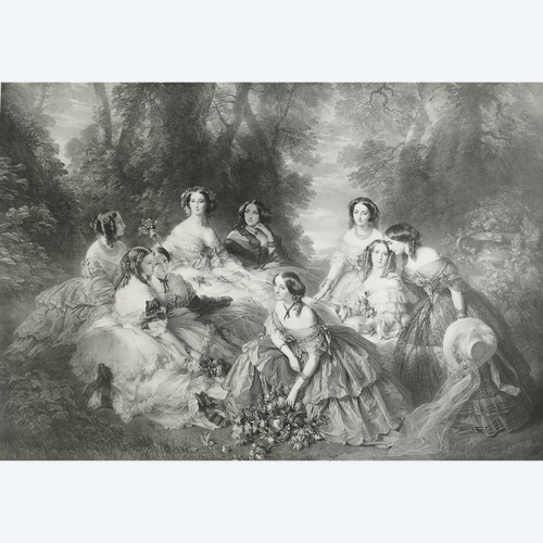 Empress Eugénie  Lithograph After Winterhalter 19th Century Old Print
