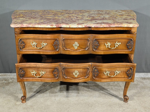 Commode Sauteuse Arbalète en Noyer, style Louis XV – Début XXe