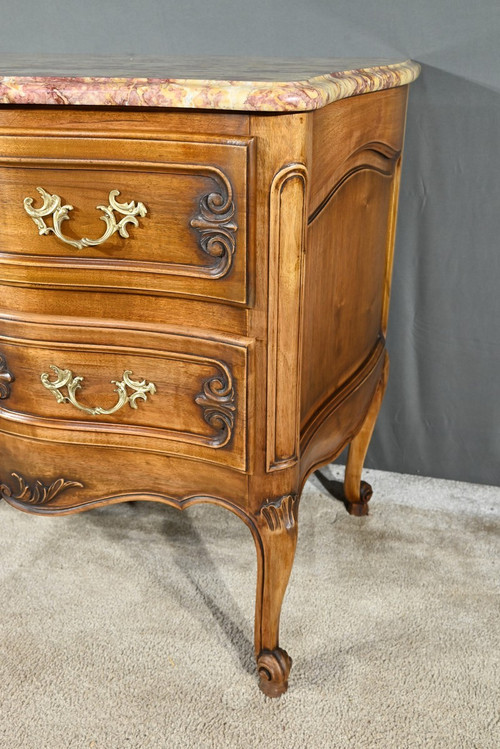 Commode Sauteuse Arbalète en Noyer, style Louis XV – Début XXe