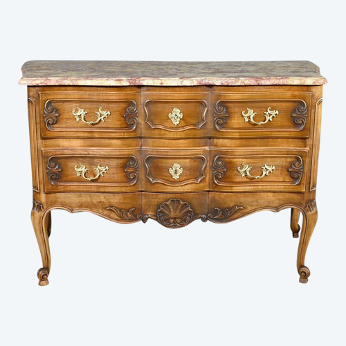 Commode Sauteuse Arbalète en Noyer, style Louis XV – Début XXe