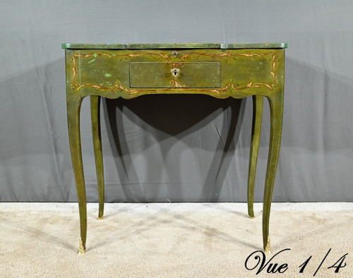 Petite Coiffeuse en Chêne Peint, style Louis XV – Fin XVIIIe