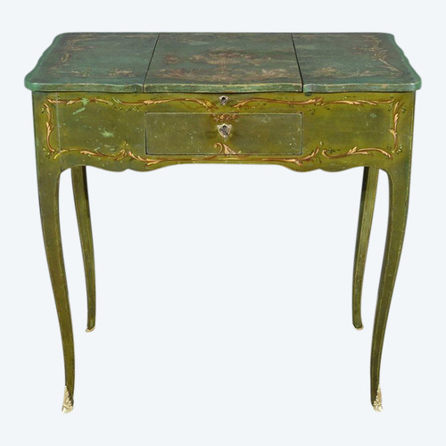 Petite Coiffeuse en Chêne Peint, style Louis XV – Fin XVIIIe