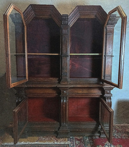 Seltene Bibliothek Berufsmöbel aus massiver Kiefer im Empire-Stil