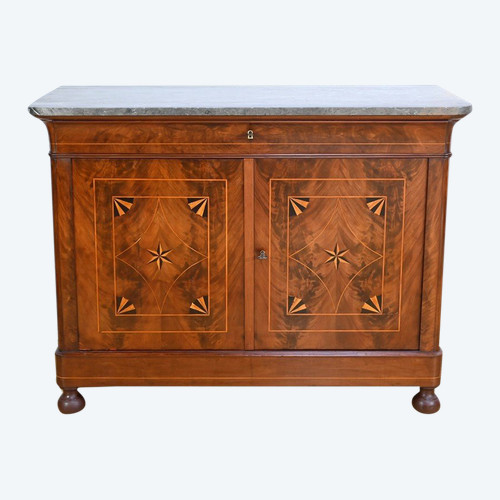 Mahogany burl sideboard, Restoration period - Early 19th century