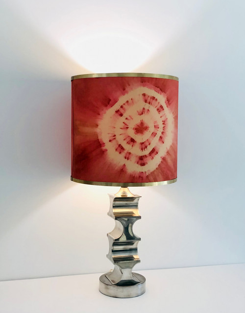 Lampe de salon vintage base en étain, Italie années 60